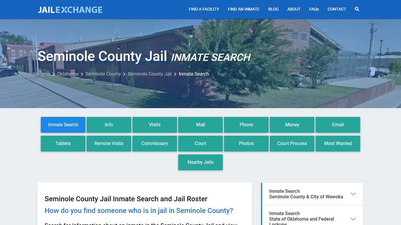 Inmate Search: Roster & Mugshots - Seminole County Jail, OK